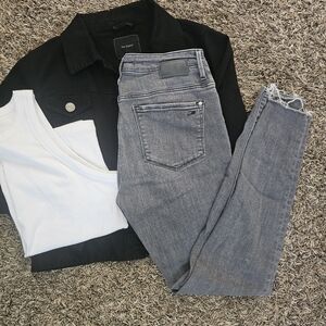 Mavi gray wash high rise super skinny jeans